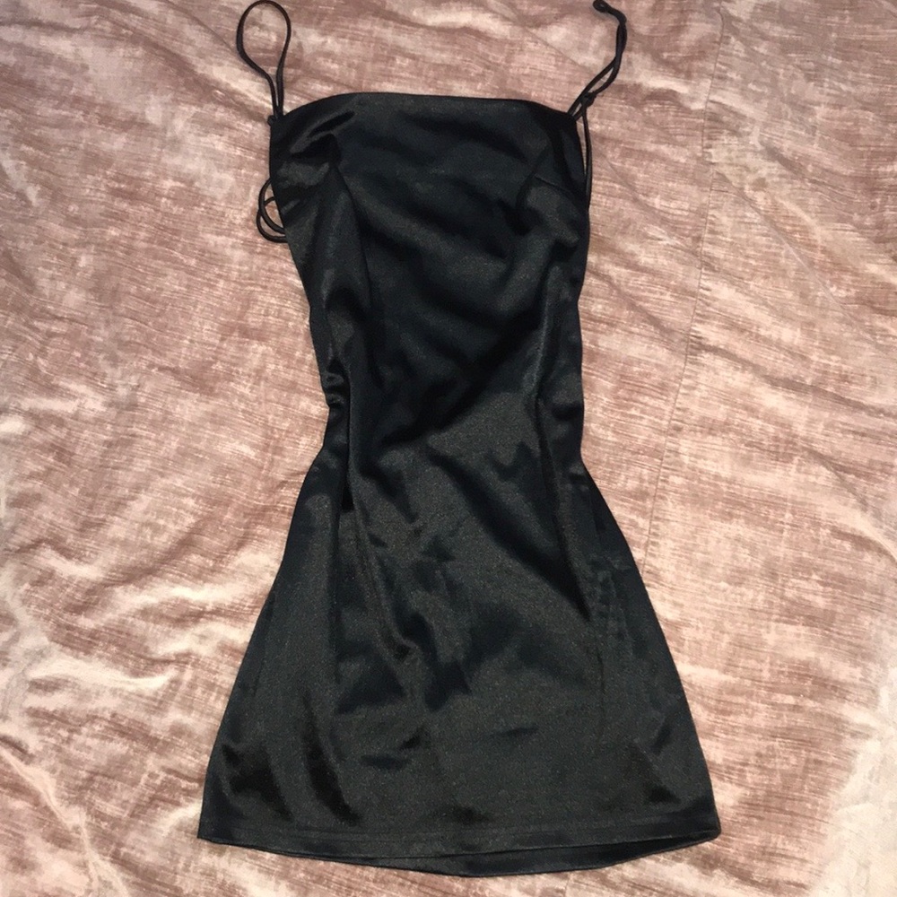 SATIN BLACK DRESS